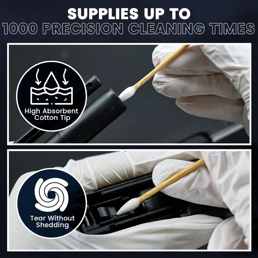 Gun Cleaning Swabs with Pointed Firearm Maintenance and Precision Cleaning plies LintFree Highly Absorbent Gun Swabs with Durab