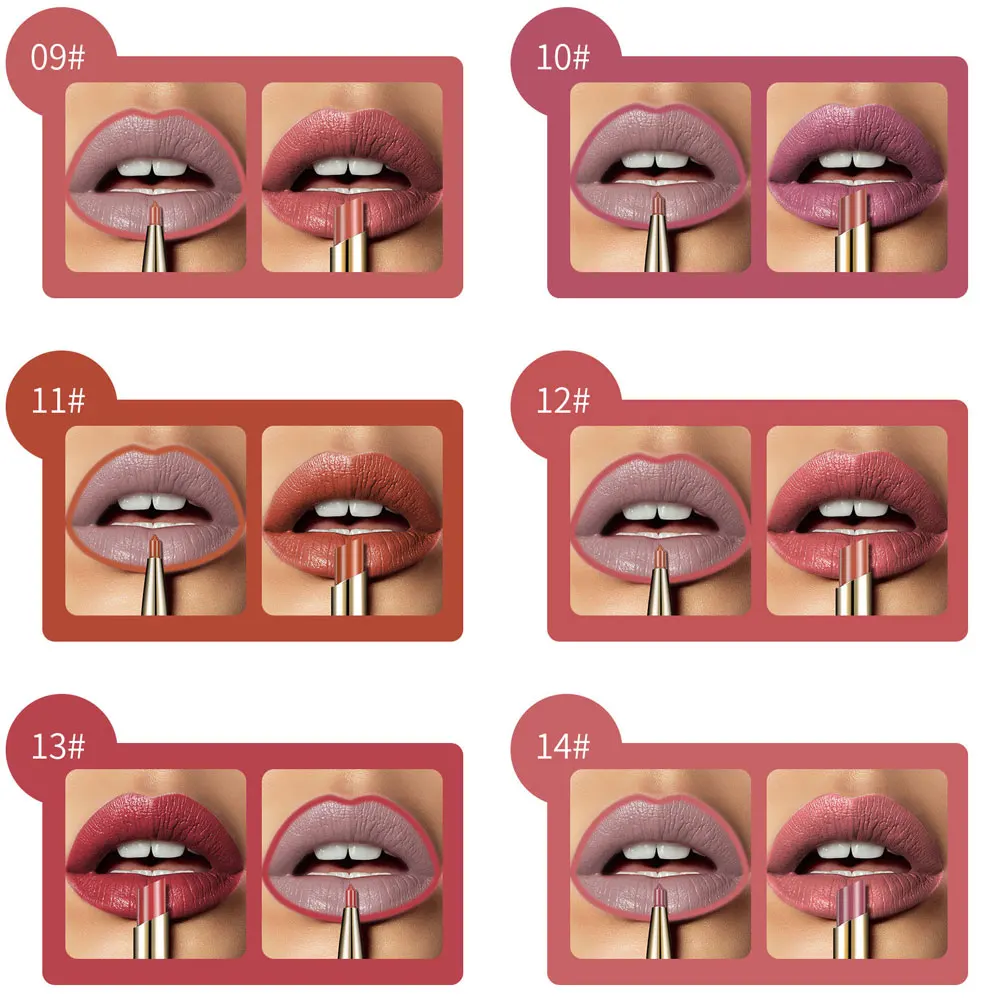2 in 1 rossetto opaco lip liner trucco impermeabile a lunga durata per le donne cosmetici coreani bellezza trucco labbra femminili tinta macchia