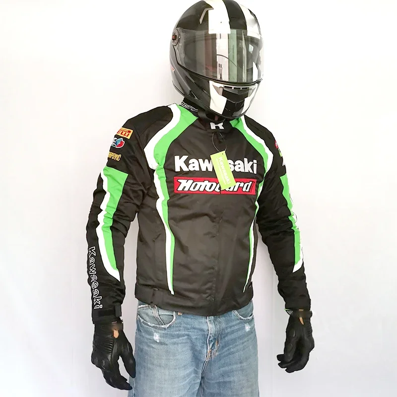 

New Kawasaki Oxford Motorcycle Racing Jacket Four Seasons Riding Suit Anti-fall Windproof Warm Jacket