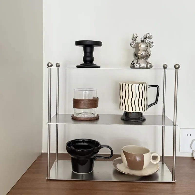 Cup storage rack Coffee corner rack Desktop tea set Tea cup Water cup Aromatherapy stainless steel display rack