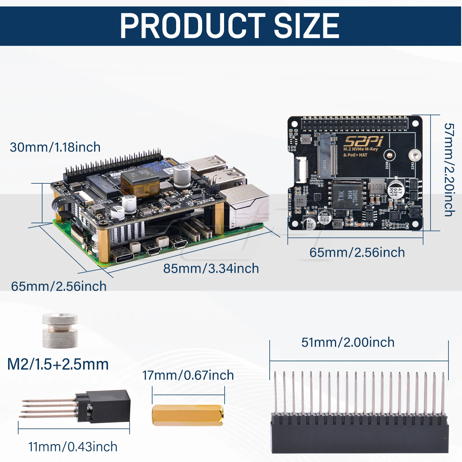 Imagem -05 - Kit Refrigerador Ativo para Raspberry pi 52pi M.2 Nvme M-key Poe Hat e Cooler