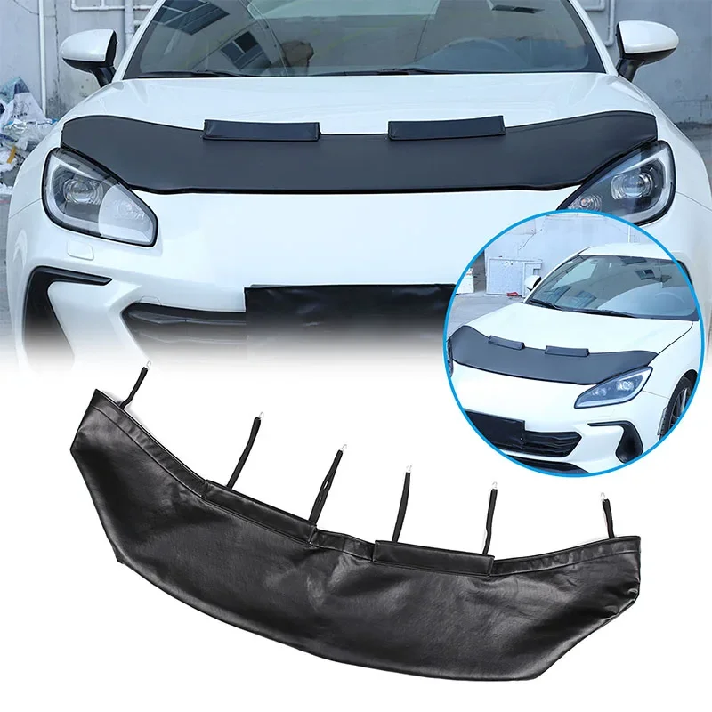 For Toyota 86/Subaru BRZ 2022-2023Car hood sand and stone deflector protection cover black leather car Exterior accessories