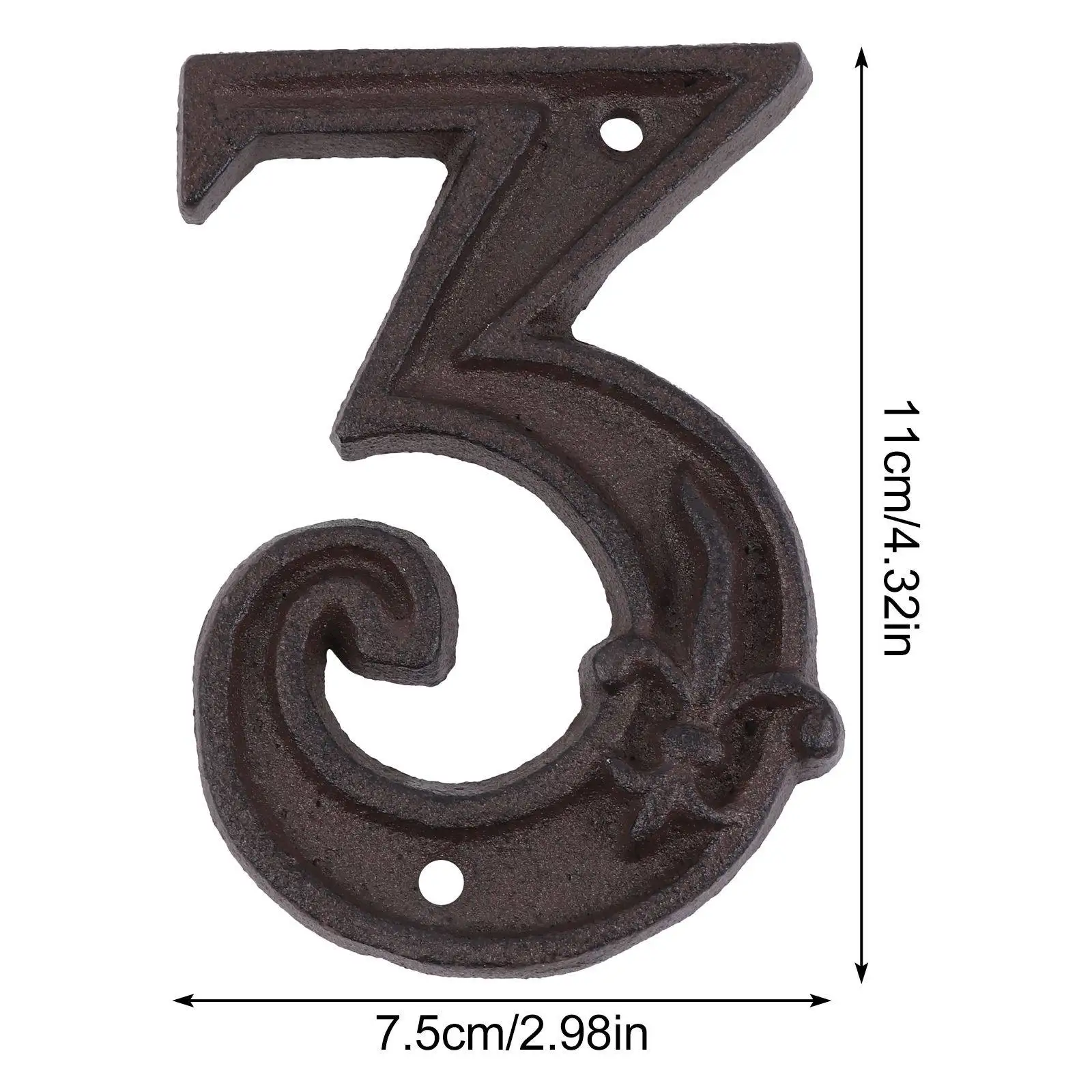 Retro Cast Iron Door Numbers Set with Hammered Texture – Colored Wall, Fence, Mailbox & Indoor Room Signs