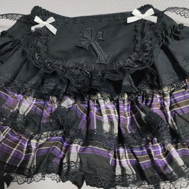 Japanese Gothic Vintage Skirt Women Subculture Vintage Harajuku Pleated Plaid Skirts Summer Y2k Sweet Fashion Mini Skirt New