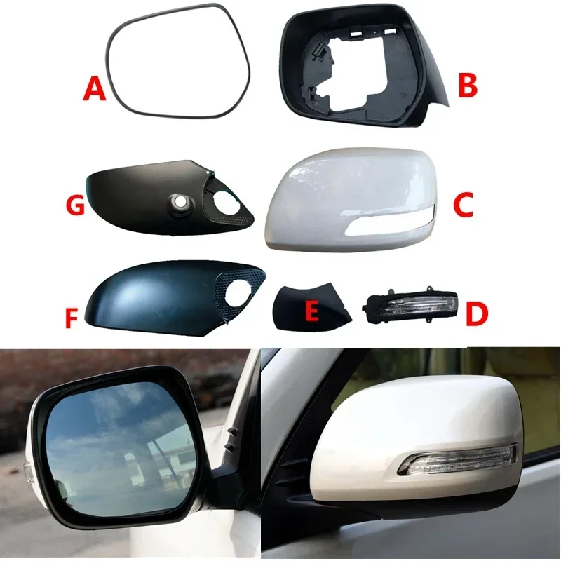 Auto Rearview Mirror Cover Lens Turn Signal Light Frame Lower Cap For Toyota Land Cruiser 200 LC200 Prado LC150 FJ150 2012-2018