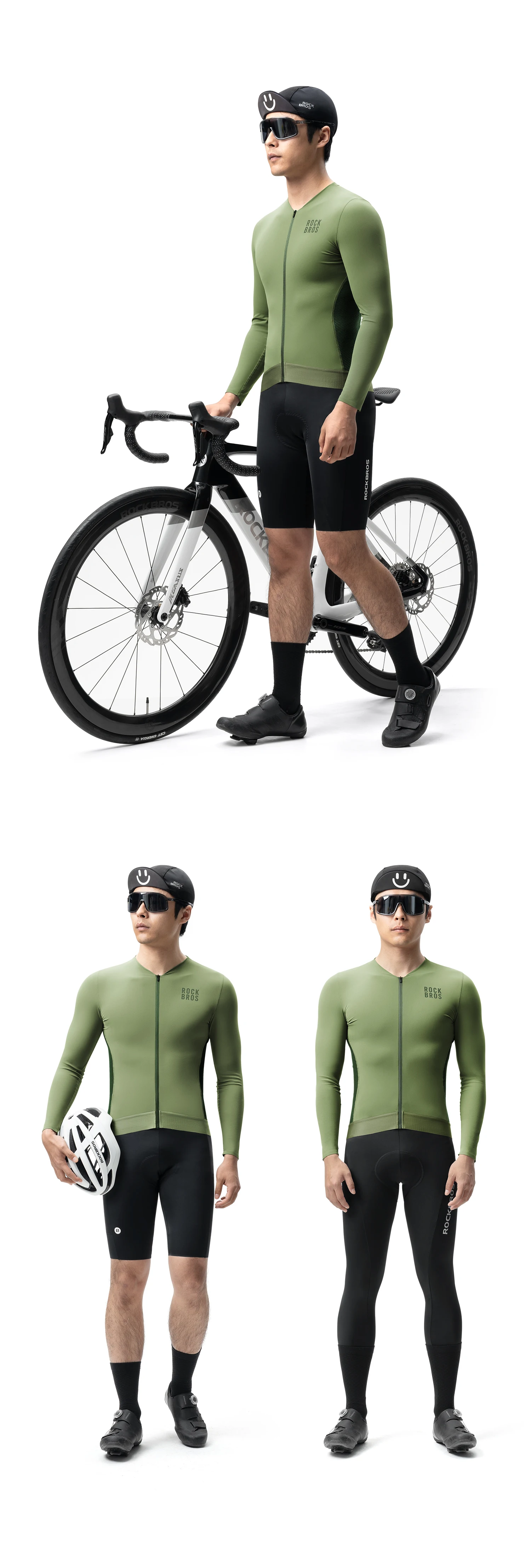 ROCKBROS Herren-Radtrikot mit Langen Ärmeln, Leichtes Mesh-Fahrradoutfit, Atmungsaktives Trikot für Rennrad und MTB – Detail 8