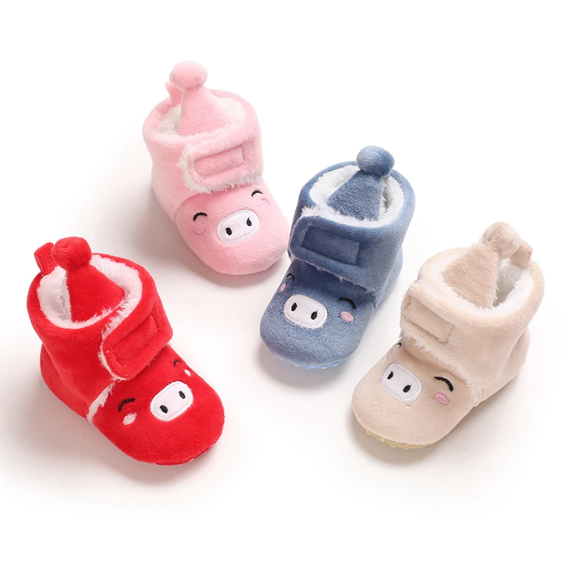 

Classic cute multi-color baby cotton boots, soft, thick, warm and learning shoes, indoor and outdoor anti kick baby shoes