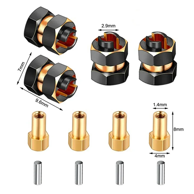 Axial Scx24 90081 Brass Steering Cup With Hex Adapter For 1/24 RC Car