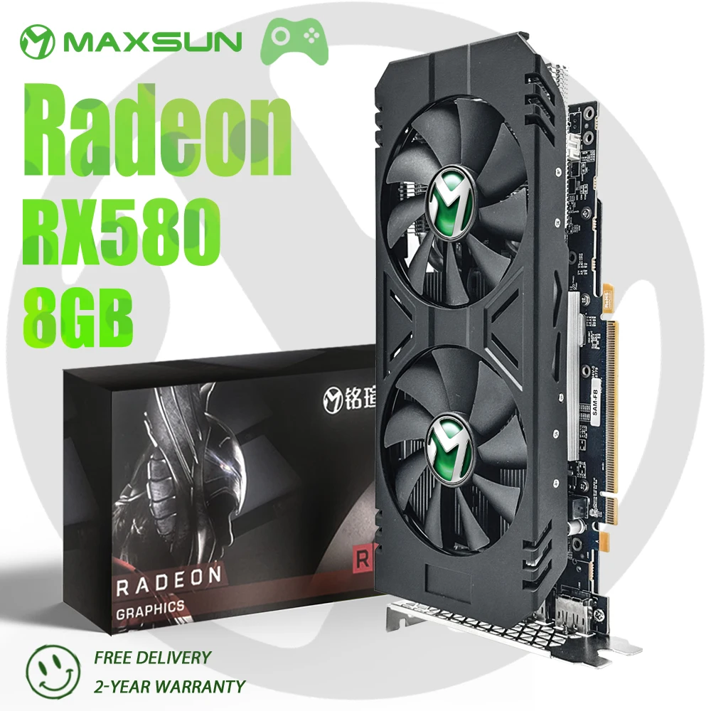 

MAXSUN New Video Card AMD Radeon RX580 8GB 2048SP Big Mac Gaming Graphics Card GDDR5 256Bit GPU for Desktop Computer In Brazil