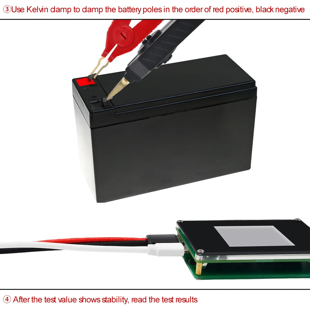 TS235 DC5V LCD Battery Voltage Internal Resistance Tester 4-Wire Type-C Power Supply Interface Volt Ohm Test For 18650 Battery