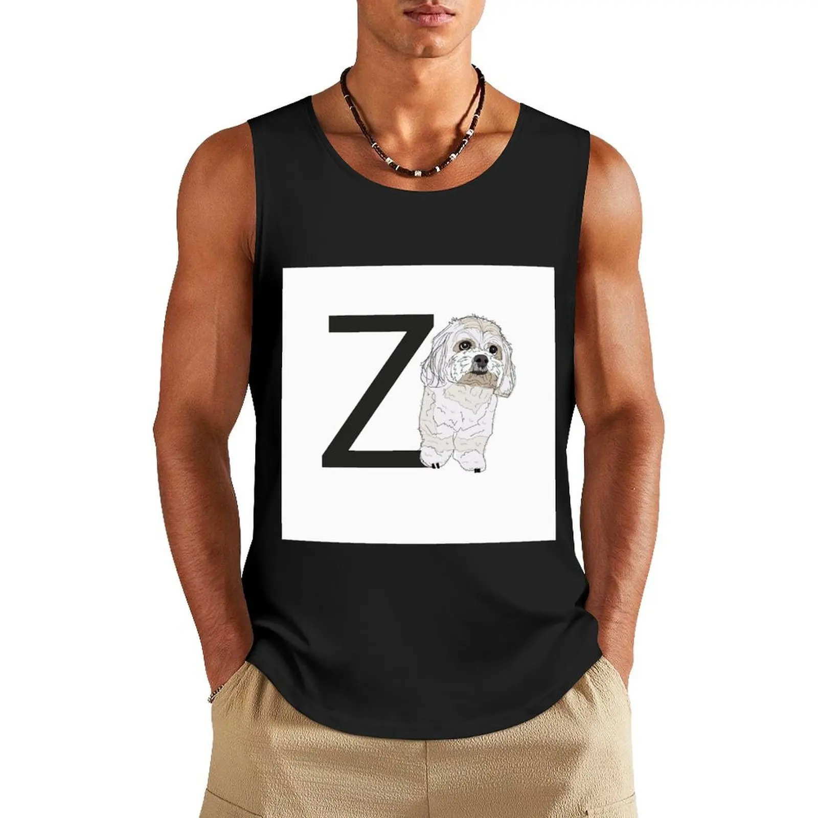 

Z is for Zuchon Dog Tank Top sleeveless t-shirts for men Man clothes for gym