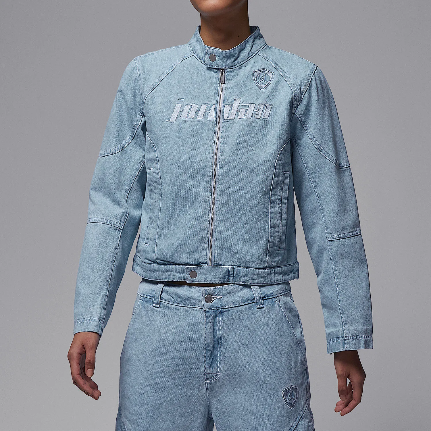 Nike Authentic Jordan Moto Women's Retro Short Denim Jacket IM9712-440