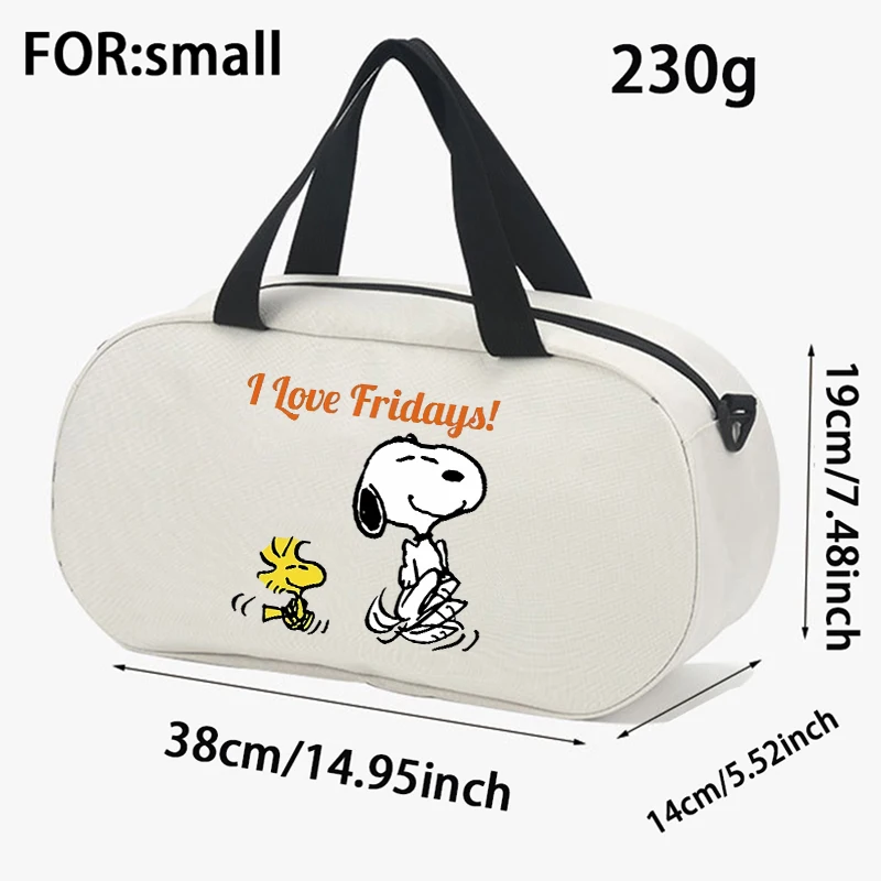 Snoopys Carry on Travel Bag Large Capacity Cartoon Dog Fitness Sports Yoga Bags Anime Duffel Handbag Clothes Storage Gifts