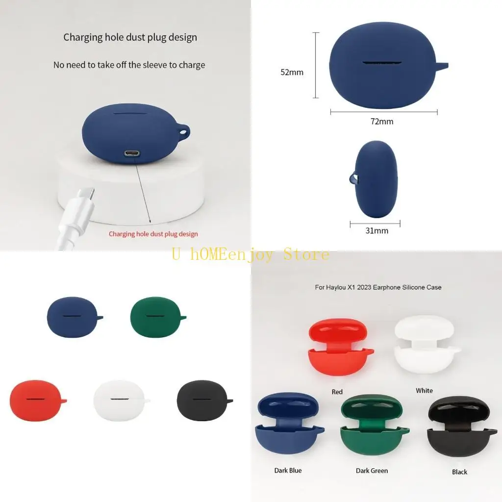 B0KF Shockproof Shell Silicone Sleeve for X1 2003 Wireless Earphone Protect Cover Full Housing Headset Earbuds Protector