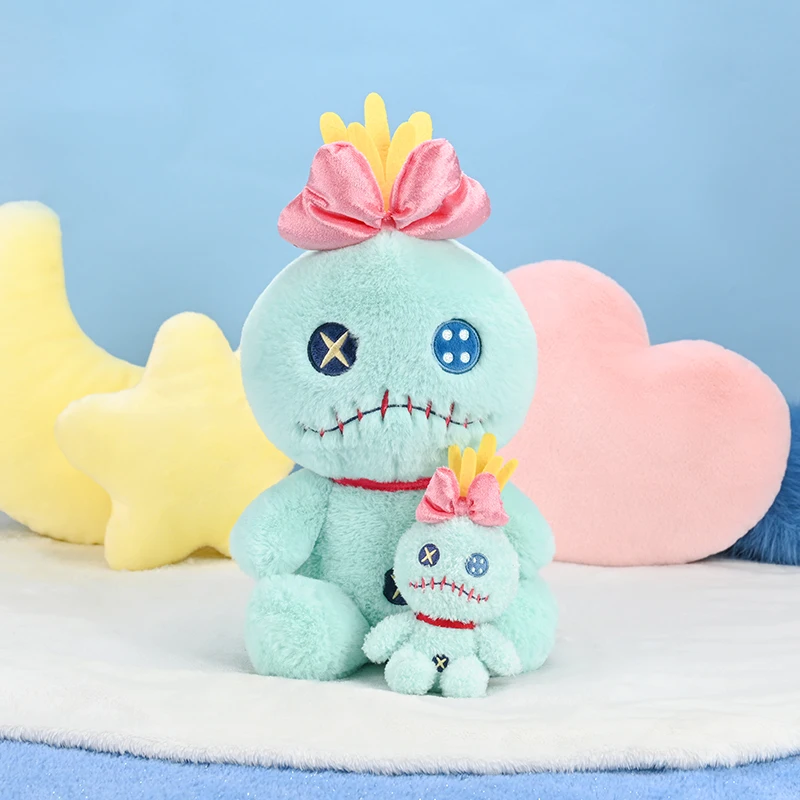 

New Genuine Disney Lilo & Stitch Scrump Cute Plush Toy Small Gold Keyring Keychain Stuffed Toy Backpack Pendant Christmas Gift