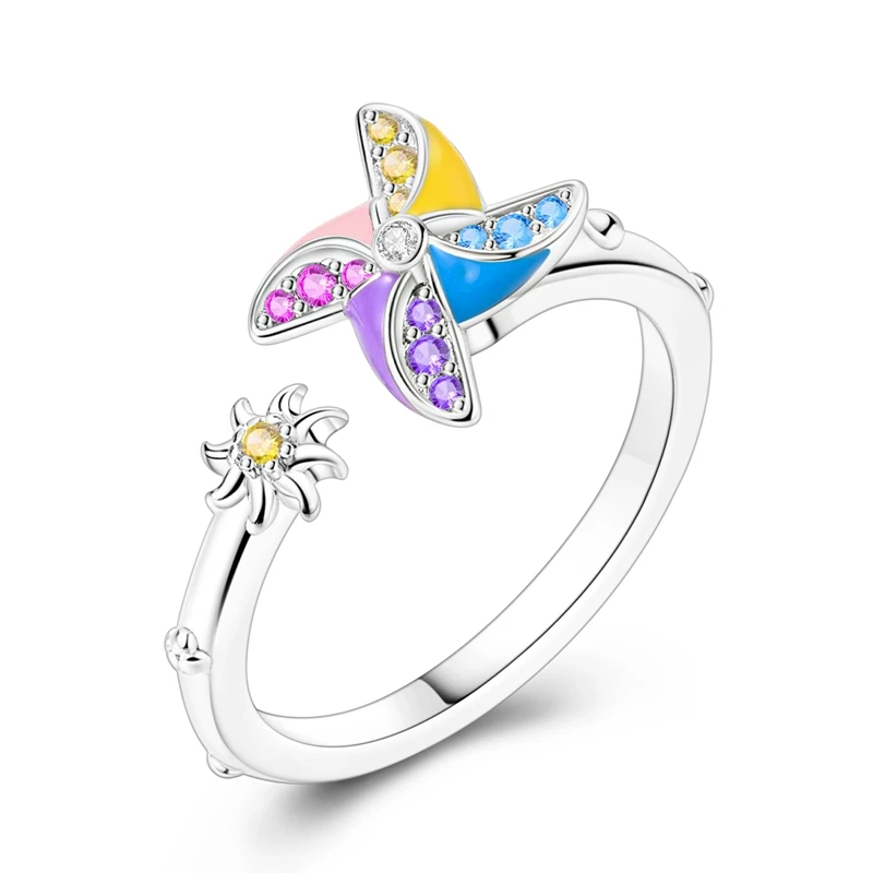 Verstellbare Ringe aus 925er-Sterlingsilber, Meerjungfrau, Flügel, Drache, Sonnenblume, Tulpe, offene Ringe für Frauen, weiblich, origineller Verlobungsschmuck – Detail 19