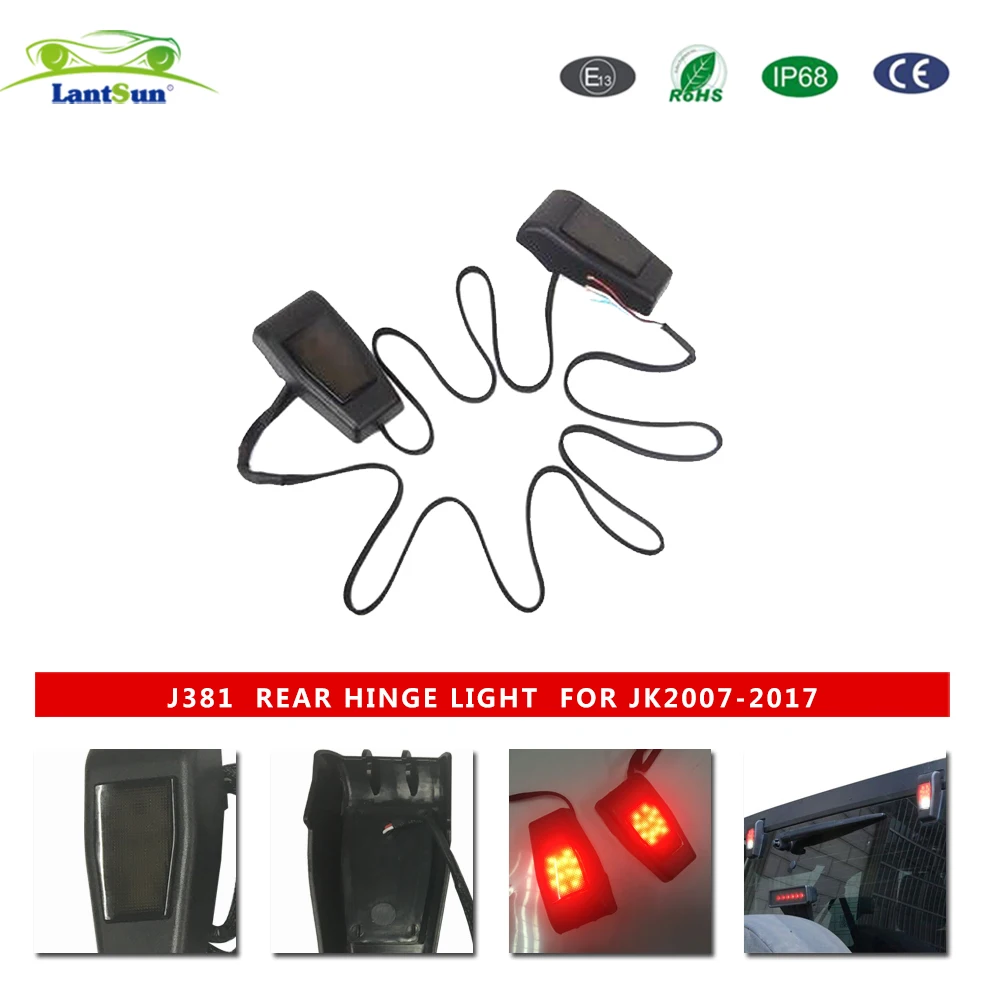 JK 1 Pair ABS Rear gate hinge lamp J381 red and white LED for JEEP for wrangler 2007-2017 JK Auto accessories