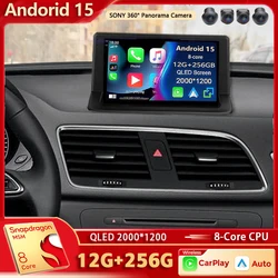 Android 15 For Audi Q3 1 8U 2011-2018 2K QLED Android Car Radio Multimedia Video Player GPS AI Voice CarPlay Head Unit 4G Stereo