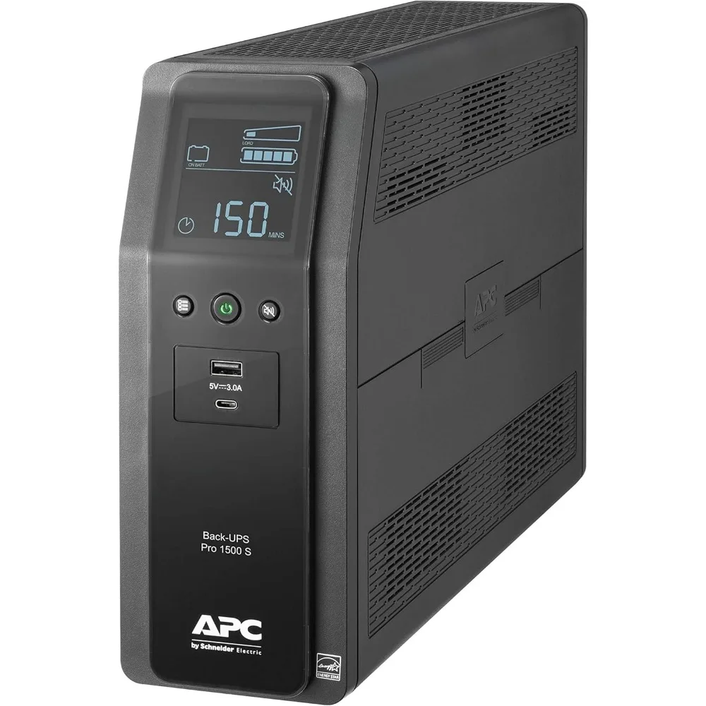 

UPS 1500VA Sine Wave UPS Battery Backup, BR1500MS2 Backup Battery Power Supply, AVR, 10 Outlets, (2) USB Charger Ports