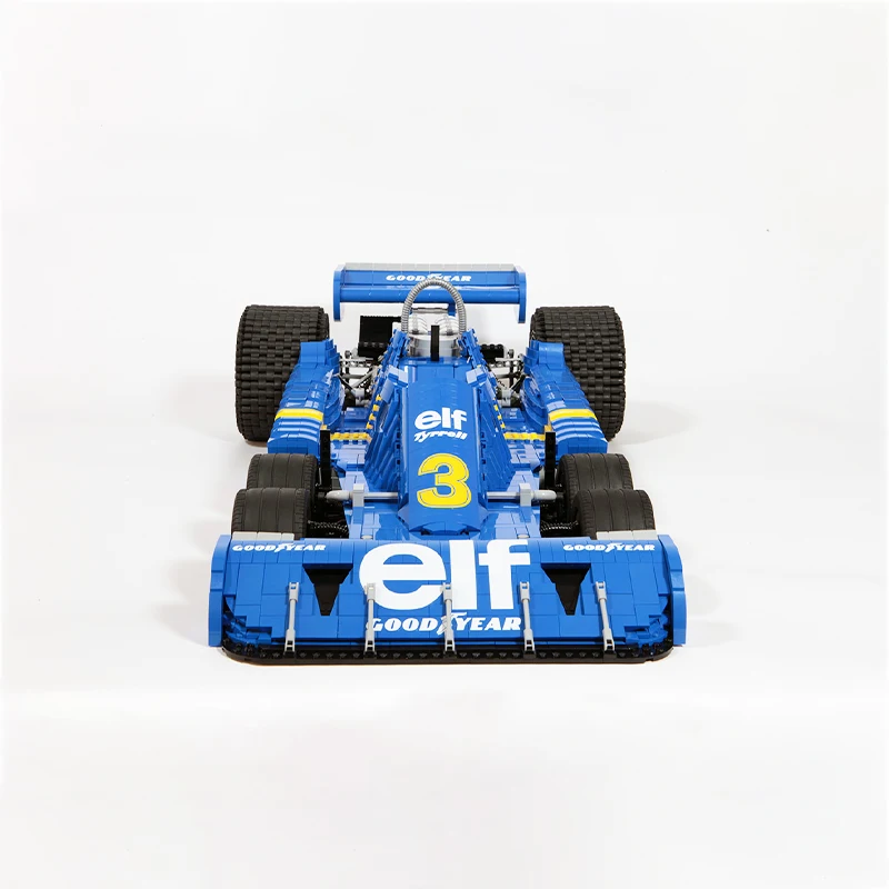 MOC-158318 Tyrrell P34 veicolo da corsa a sei ruote F1 Sports Car Building Block Assembly Bricks Model Boy Collection Toy Gifts