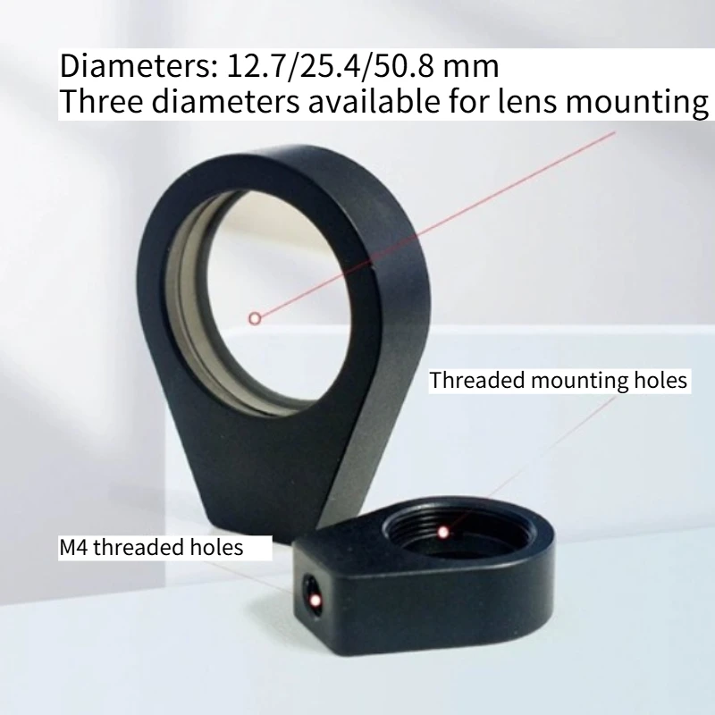 MOU Series Fixed Lens Mount Teardrop-Shaped Simple Mirror Frame Φ25.4mm Circular Reflector Mount