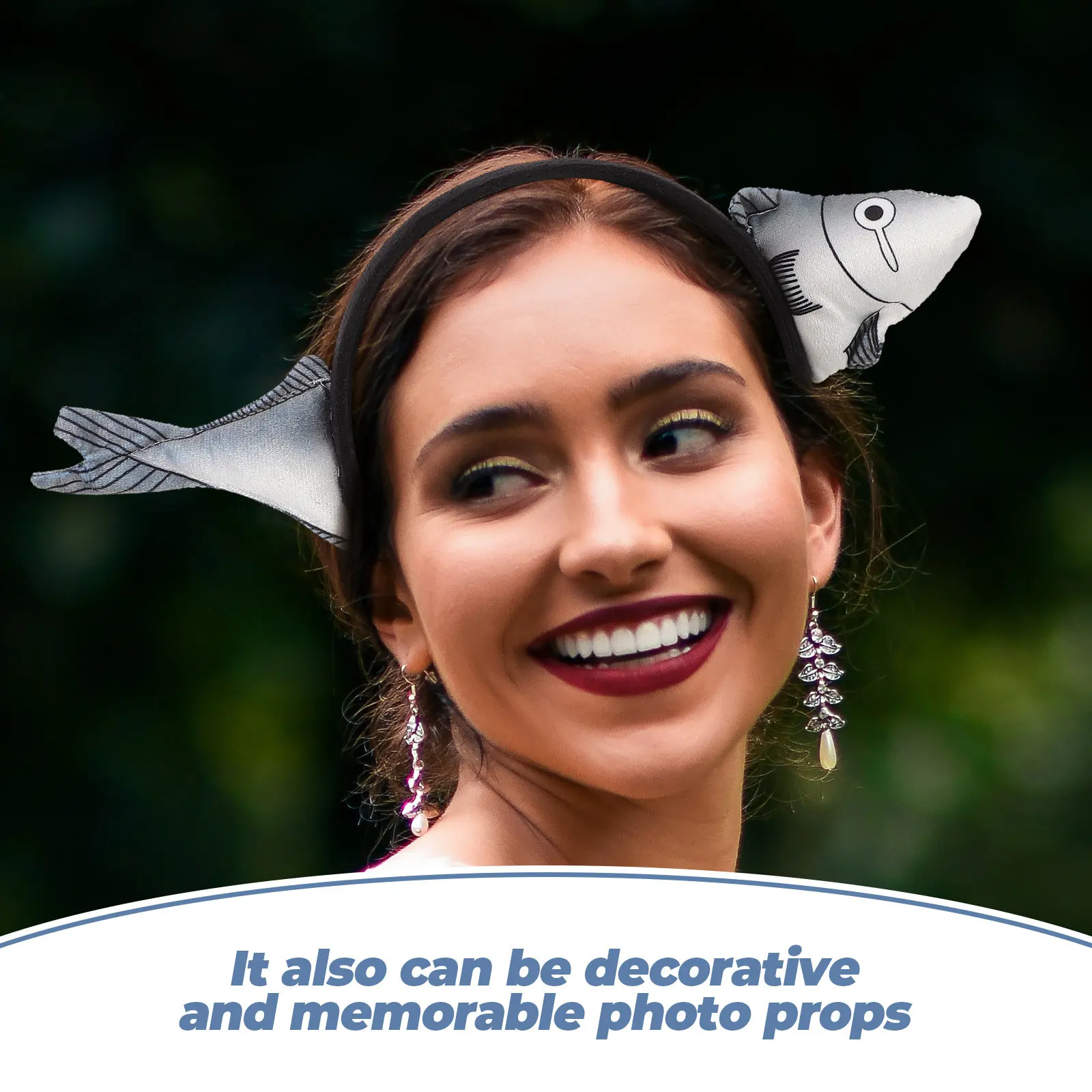 

2Pcs Salted Fish Headband Lightweight Funny Animals Hair Hoop Party Makeup Wash Face Hairband Women Salted Fish Headband