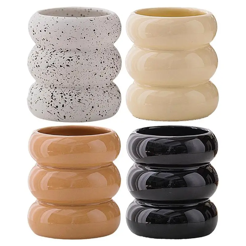 Eco Friendly Empty Ceramic Candle Holders Matte Unique Candle Jar Decorations Ceramic Candle Vessel For Christmas Home Decor