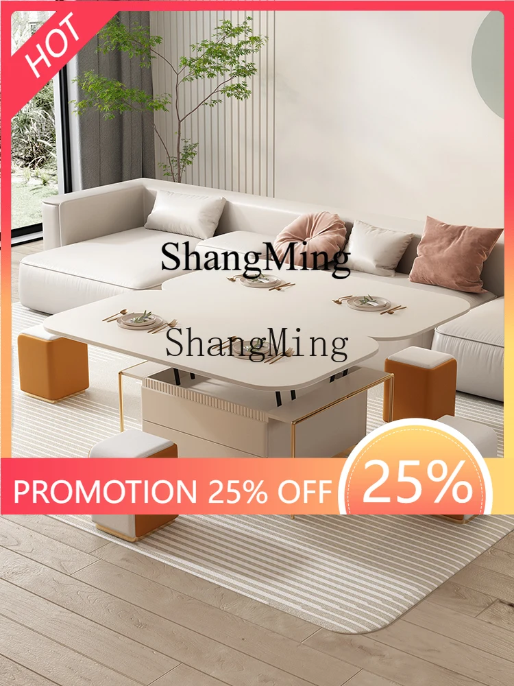 

FG good-looking living room household small apartment modern simple lifting multi-functional new rock slab coffee table