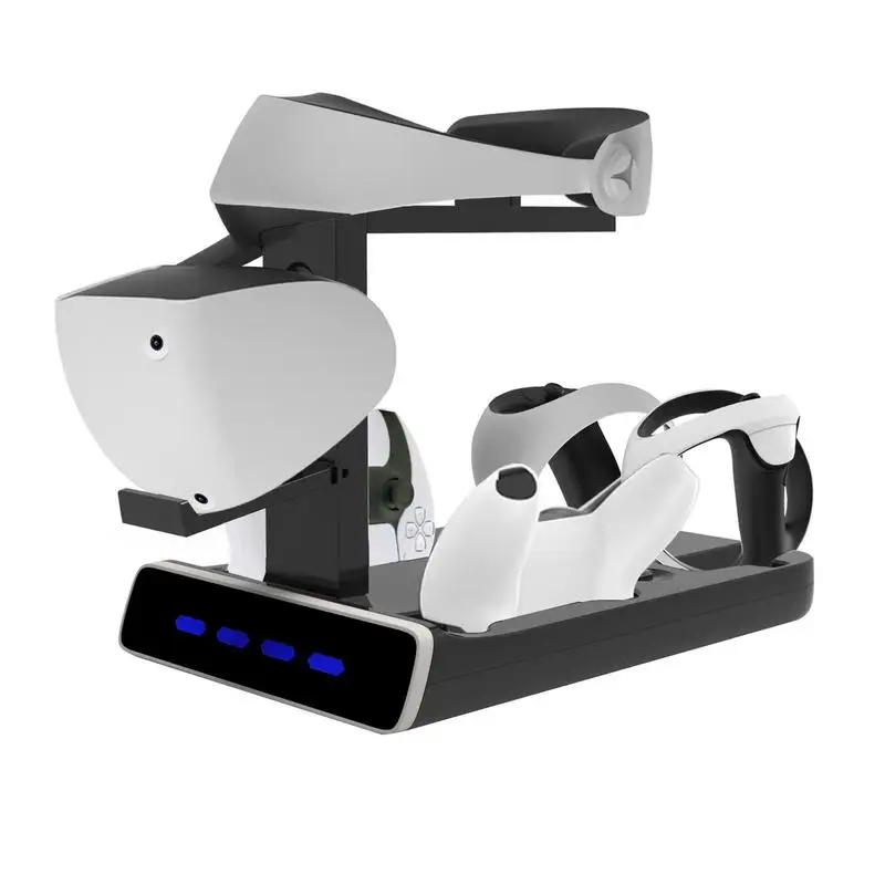 ForPS VR2 Charging Display Stand with LED Light Controller Charger Compatible withPlaystation 5 Gamepad Handle VR Headset