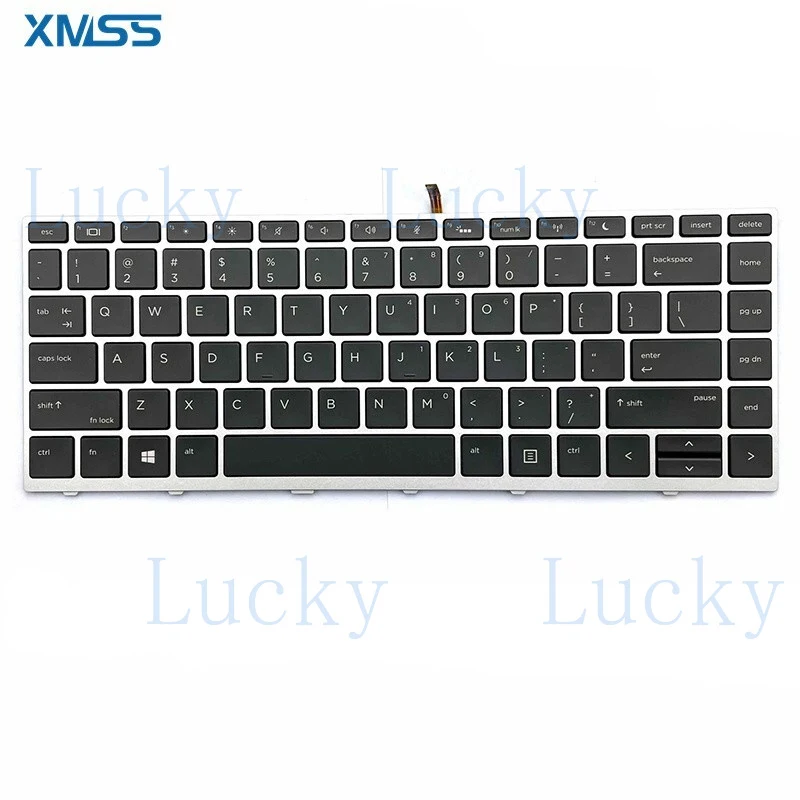f  NEW For HP Probook 640 G4 G5 645 G4 G5 Keyboard US Silver With Backlit Non point