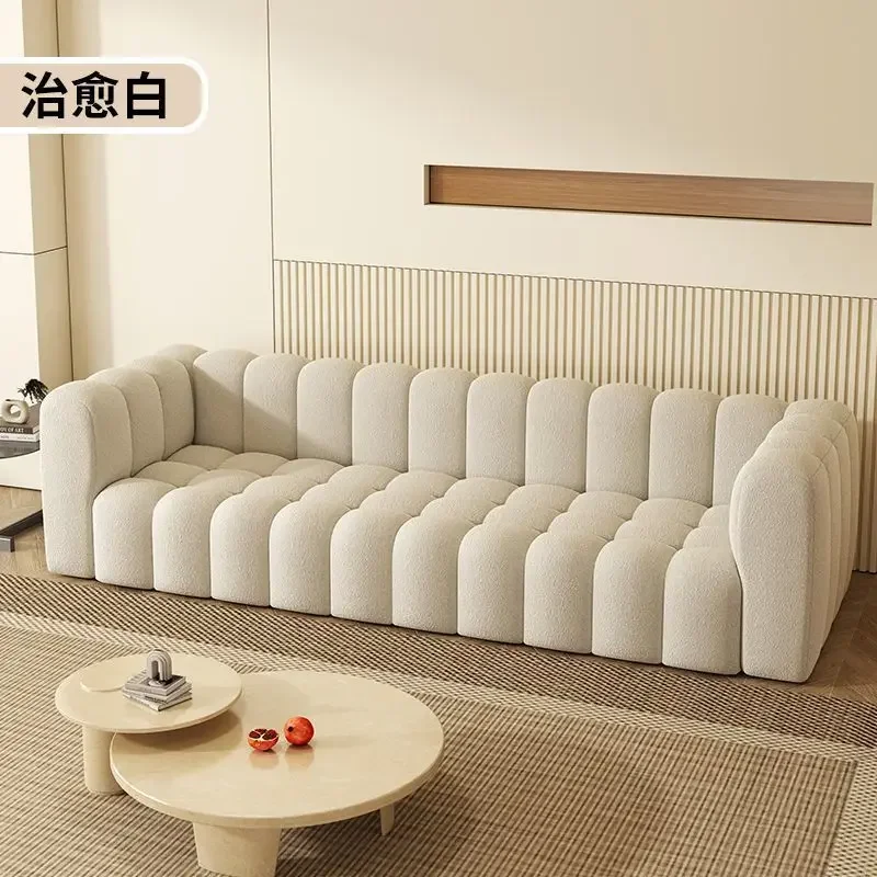 أريكة منزلية حديثة إسكندنافية فاخرة خفيفة، شقة صغيرة، غرفة معيشة بسيطة، أريكة مزدوجة #5