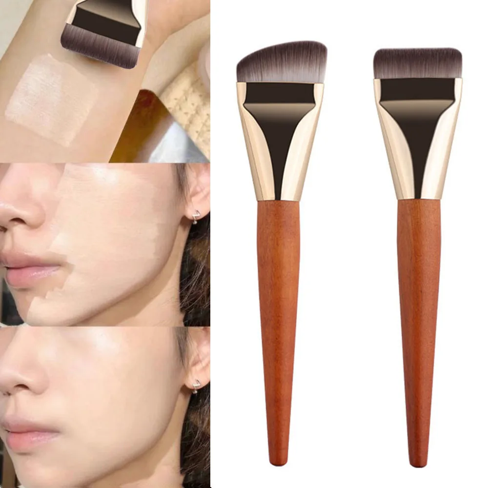 Leve Ultra Fina Escova Foundation, Escova De Contorno De Rosto, Escova De Contorno Liso, Mistura Creme Maquiagem Pincéis