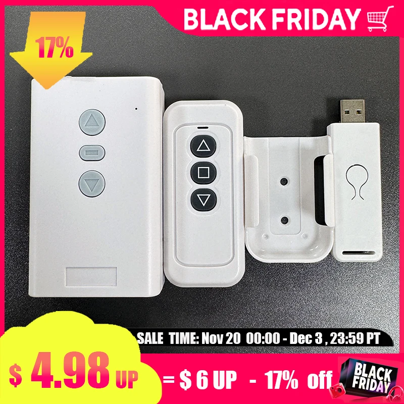 

2025 Remote Control Electric Screen Controller Trigger A Key Linkage Intelligent Home Projection Curtain Lifting Switch Control