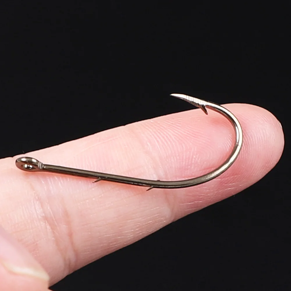 Eagle Claw Offset Fishing Hooks Bulk Long Shank Fish Hook With 2 Barbed Tackle