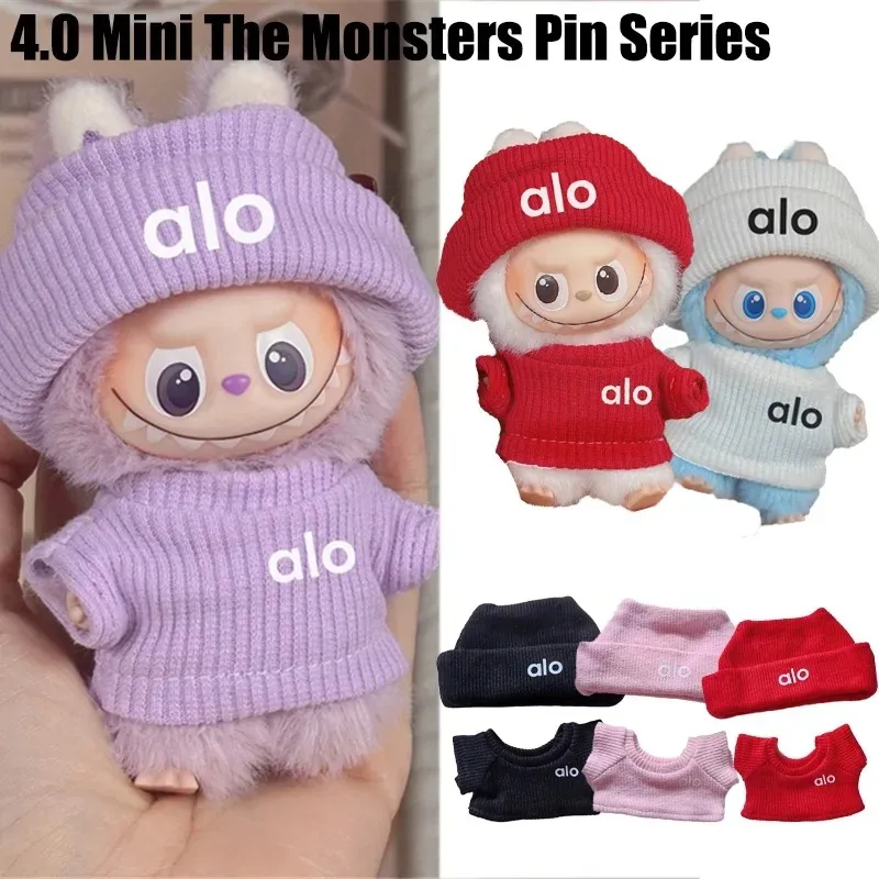 

4.0 булавка с изображением монстров для мини-куклы Labubu, спортивный свитер для бадминтона, тенниса, одежда, стоячая сидящая серия I II
