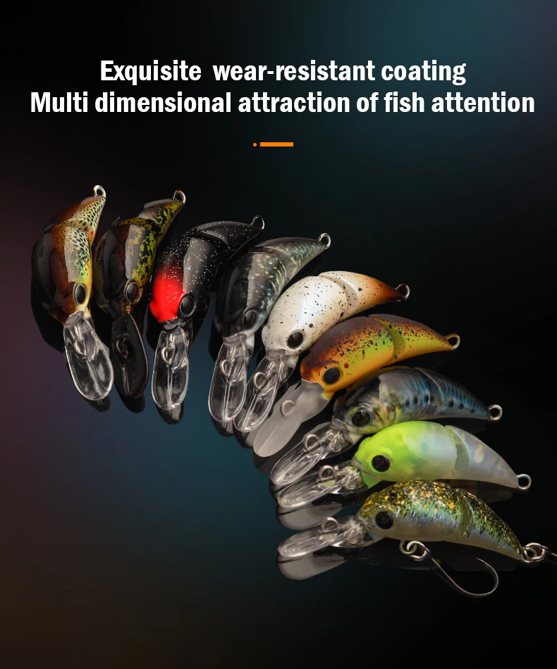 LEYDUN 35mm 2,6g Micro Angelköder Zwei Abschnitte Schwimmende Minnow Flach Tauchen Crankbait Angeln Künstliche Swimbaits Köder – Detail 7