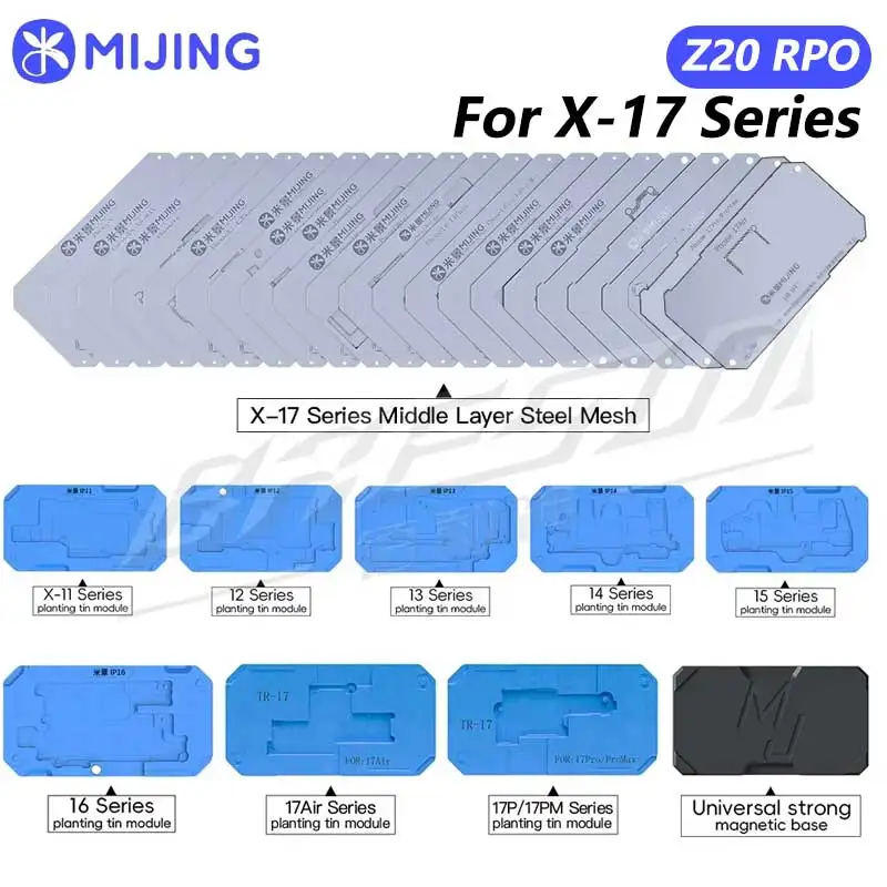 

Mijing Z20 Pro Magnetic Solder Implanting Platform for IPhone X-16 PRO MAX Middle Layer Reballing Soldering Platform Tools