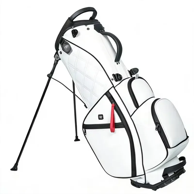 ASL GOLF Custom Logo Stand Bag High Quality PU Leather Golf Bag White Gray Black Lightweight Waterproof Golfing Equipment