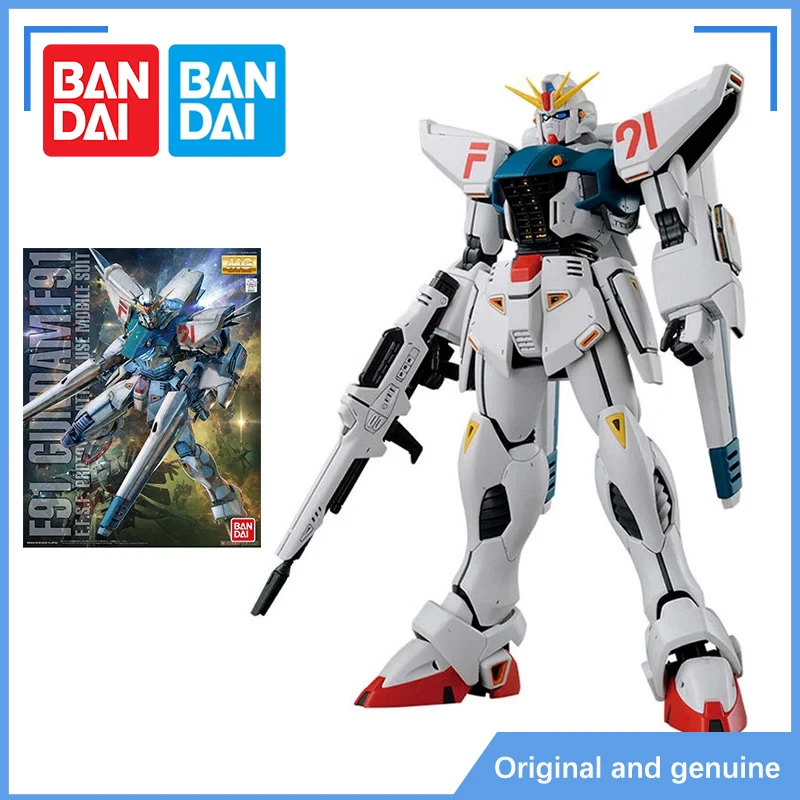 Bandai Gundam Model Kit MG Аниме Фигурка 1/100 Gundam F91 Ver 2.0 Фигурки Подлинный мобильный робот Gunpla Игрушки для детей