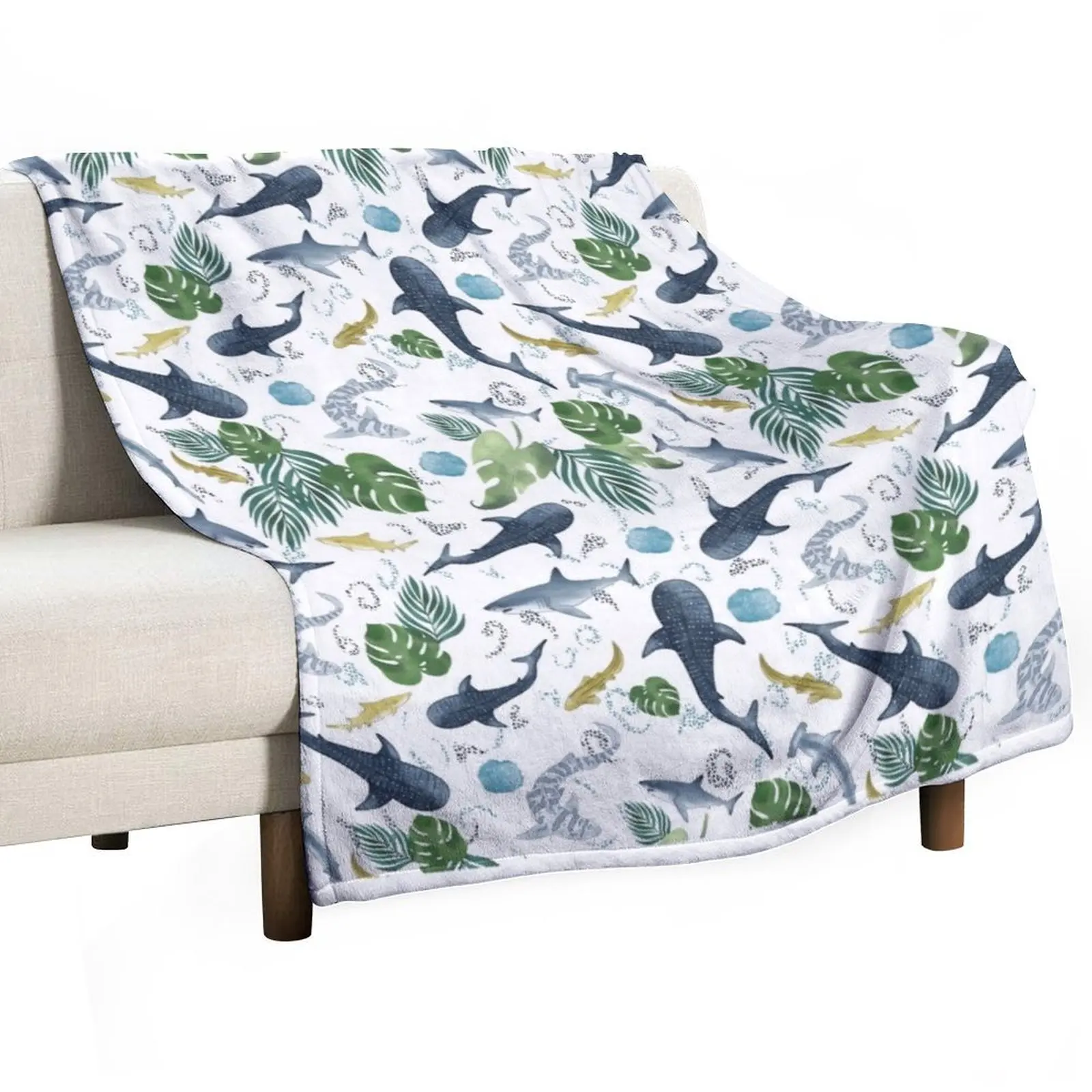 

Shark Reef Throw Blanket sofa bed Camping manga Blankets