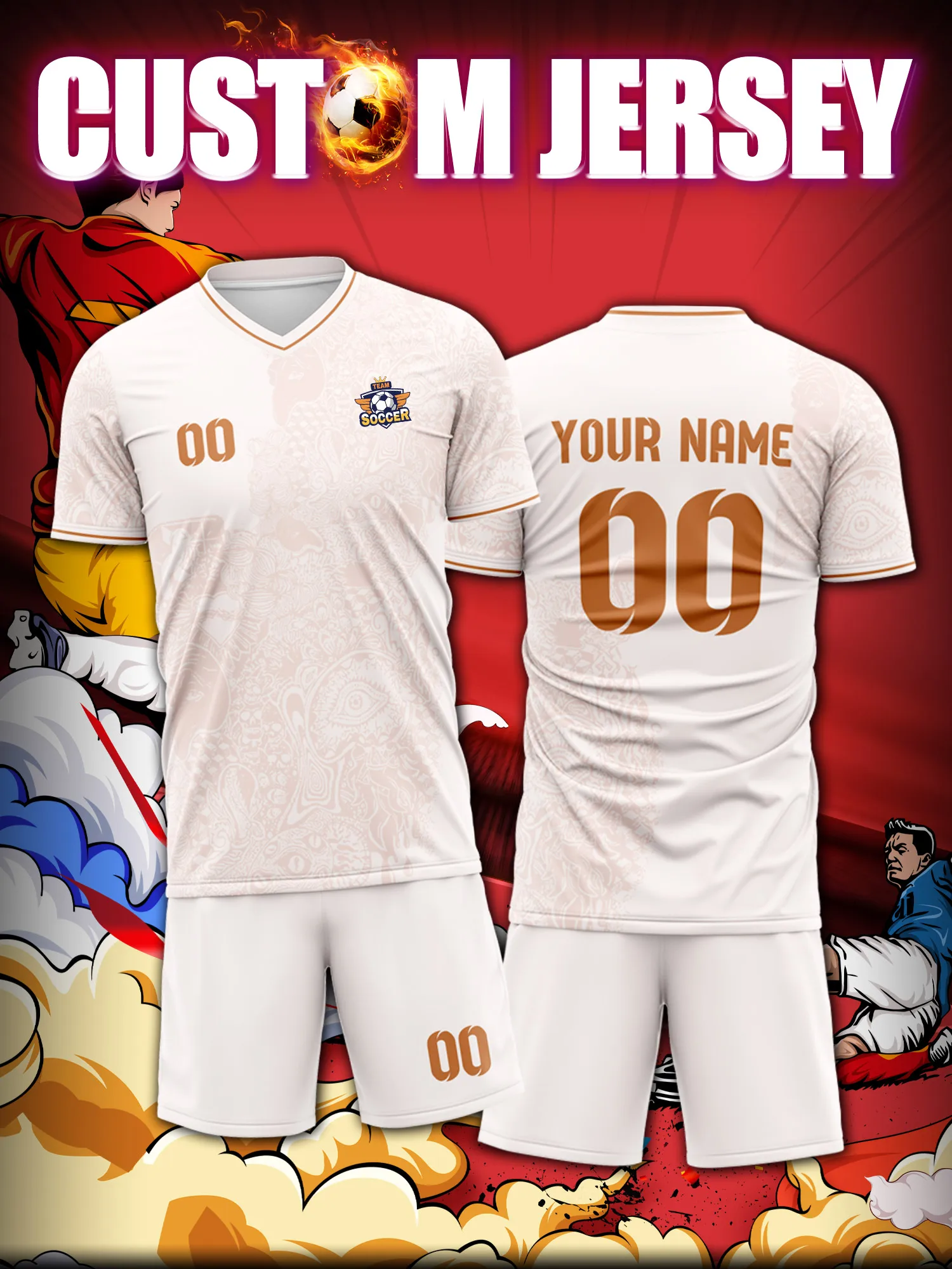 

Футболка для футбола с индивидуальным изображением, номером и именем, современная, лаконичная, стильная.