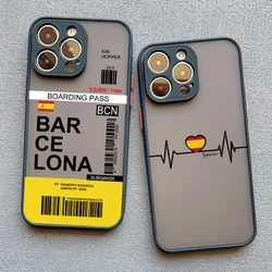 Fashion Spain Map Plane Travel Fly Ticket Bullfight Phone Case For iPhone 16 15 11 8 7 Plus SE2 12 13 14 Pro Max Mini X XR Shell
