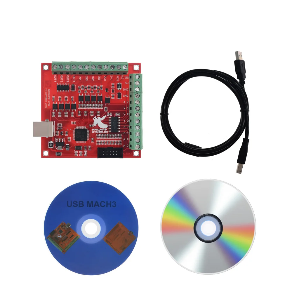 Tabliczka zaciskowa CNC USB MACH3 4 kontroler osi obsługa karty krokowej i serwosilnik 100Khz z kablem USB oprogramowanie na CD