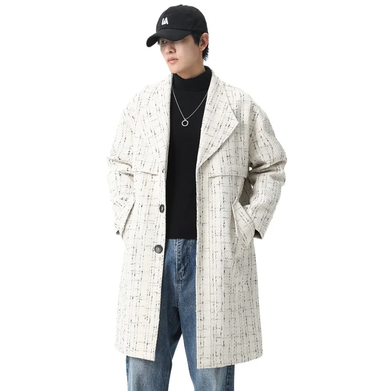 

Модный мужской плащ-тренч на осень с длинными рукавами, стильный повседневный, удобный и простой, многофункциональный мужской пиджак