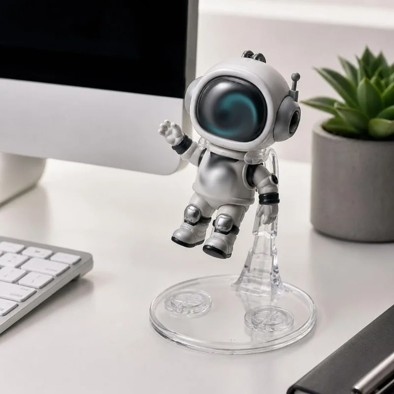 Clear PET Figure Display Stand Arc Shaped Holder for Blind Box Dolls Collectible Desk Decor with Base Collectibles Non Slip Base