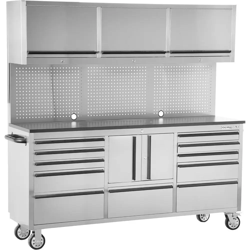 

72 11-Drawer Garage Storage System, Rolling Tool Chest with Mobile Workstation, Ideal for Men and Dads