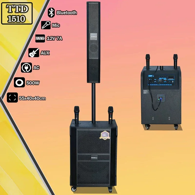 

15 Inch Sound Column Partybox Portable Outdoor Speaker Karoke Plastic Active Loud Music Player Audio System