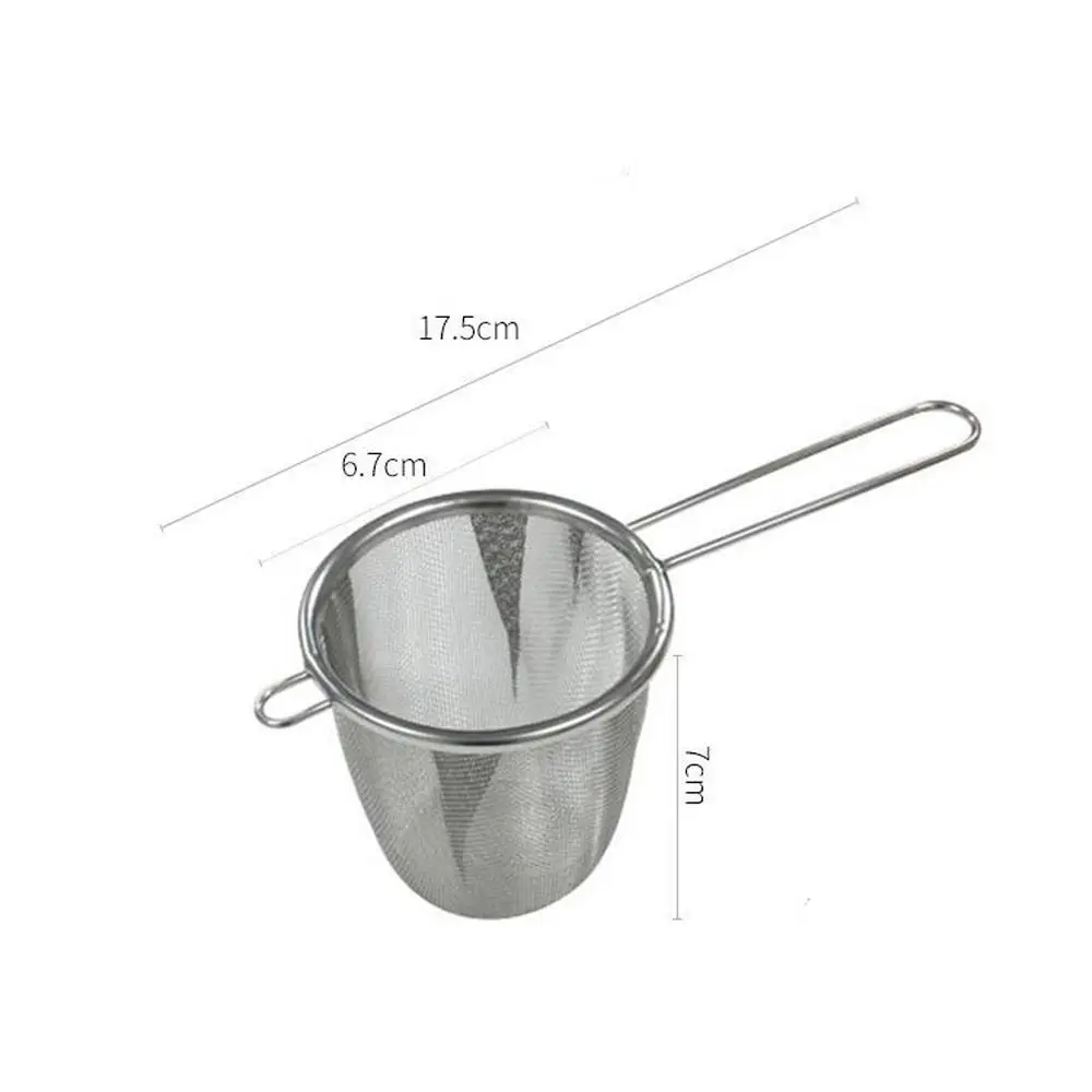 Extra Fine Mesh Stainless Steel Tea Strainer Loose Leaf Tea Diffuser Prevents Burns Filters Spices with Hand Kitchen Tool