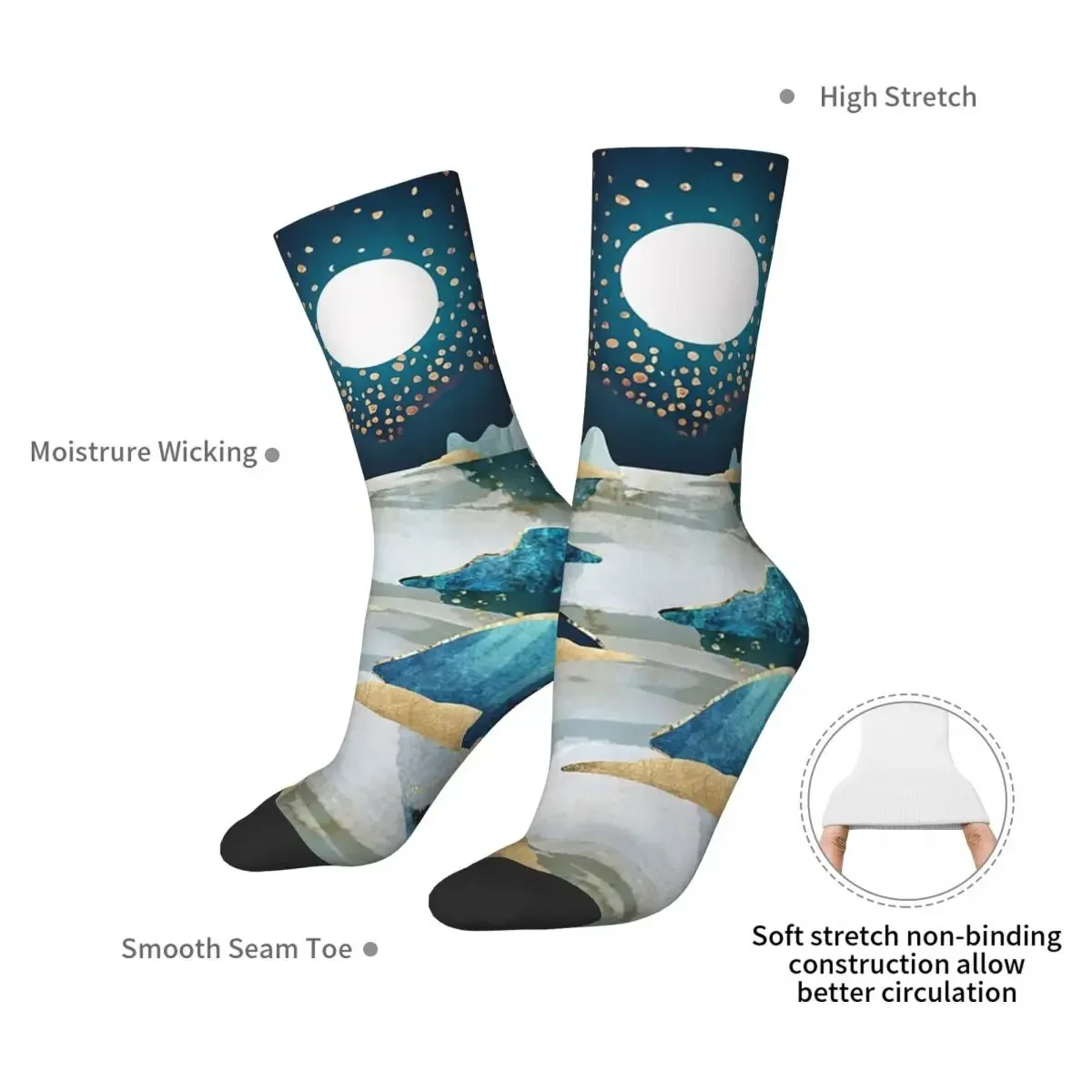 Moon Glow Socks Harajuku High Quality Stockings All Season Long Socks Accessories for Unisex Gifts