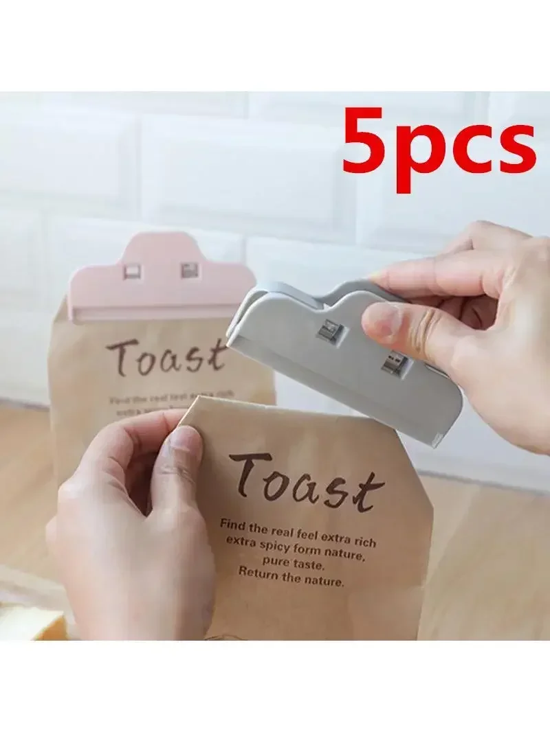 Draagbare 5 stuks afdichting afdichtingszak clips sealer klem plastic gereedschap keuken opslag voor voedsel snack vers houden - afbeelding 2